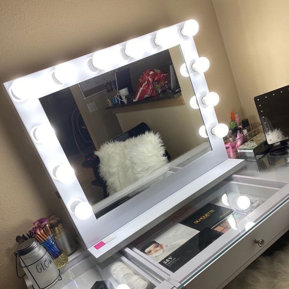 Hollywood vanity touchscreen mirrors